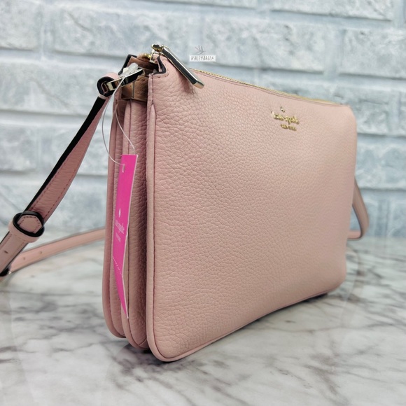 Kate Spade Leila Triple Gusset Crossbody In Rose Smoke - Picture 2 of 11